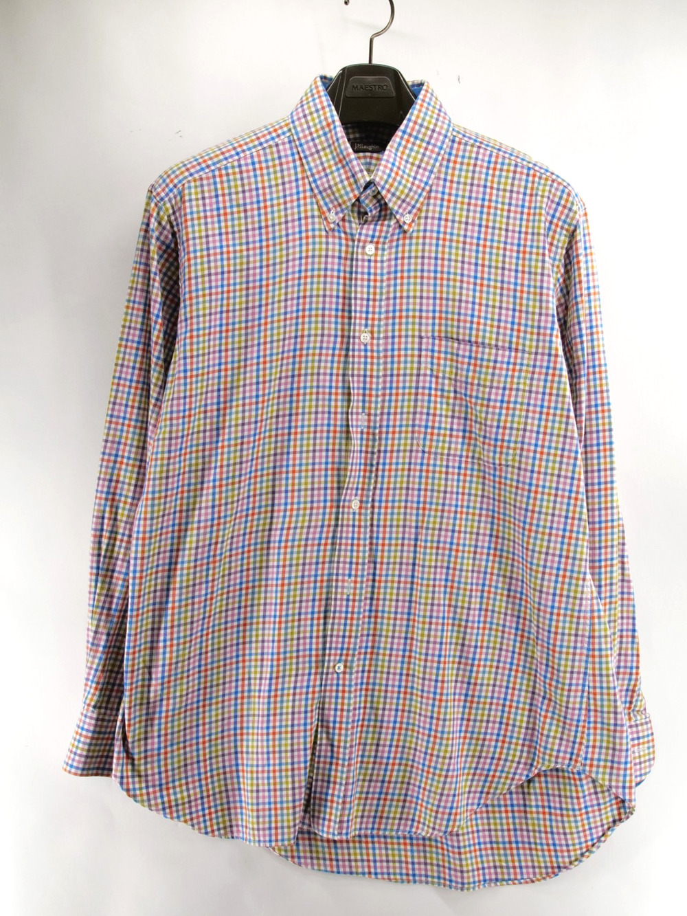 J. McLaughlin Mens Large Multicolor Gingham Plaid Button Down Long sleeve Shirt